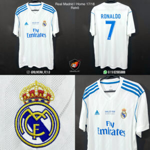 Real Madrid I Home 17/18 - Ronaldo 7 - Retrô