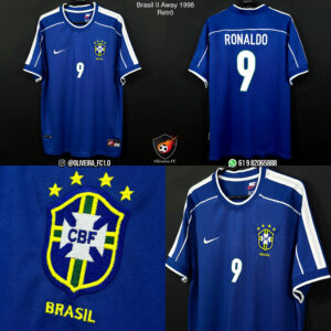 Brasil II Away 1998 - Ronaldo 9 - Retrô